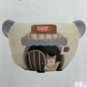 NWT Cute Cafe-Themed Fox mini pot for succulents